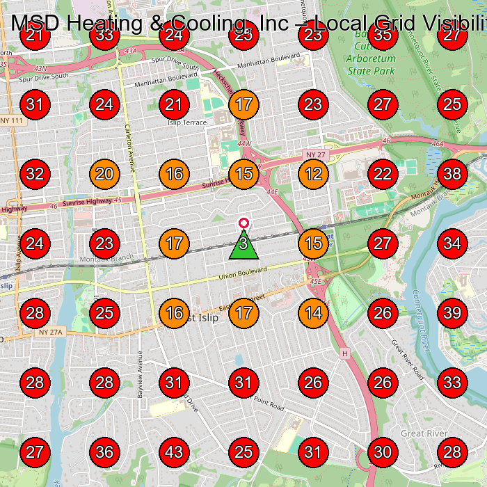 MSD Heating & Cooling, Inc GeoGrid visibility map for Hvac Contractor in None